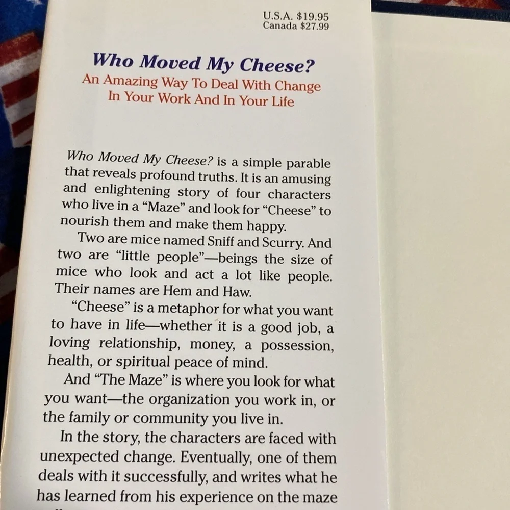 Who Moved My Cheese Hardcover Spencer Johnson Self Help Book